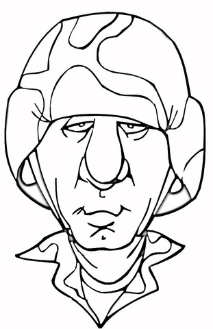 Tired Soldier  Coloring Page